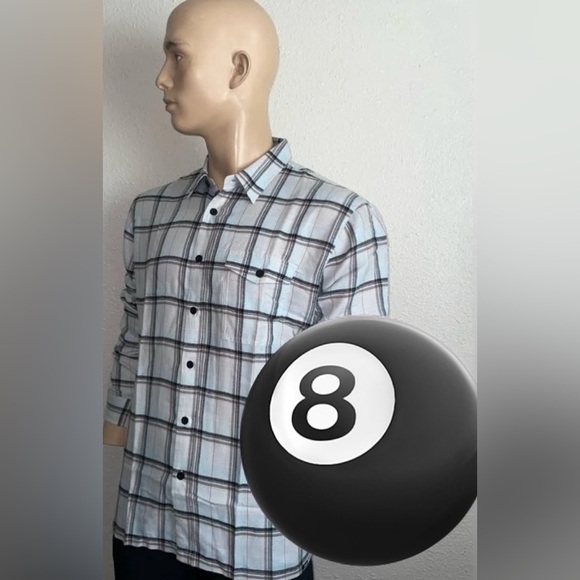 PreOwned Like New Blue Ocean Color Flannel Size Medium Lost Company. - Picture 3 of 11